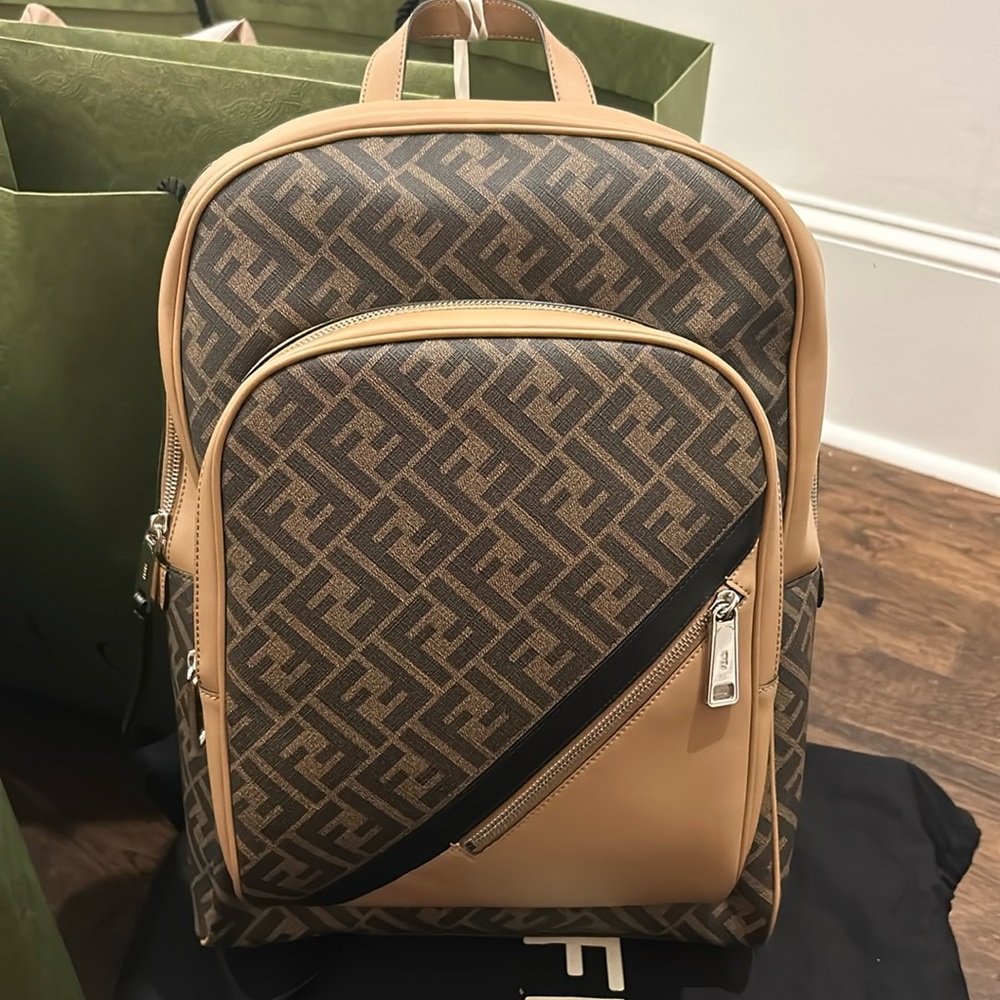 FENDI
monogram-pattern backpack